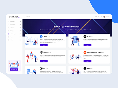 Earn money in dashboard crypto branding dashboad design earn money ecommerce mobile app mobile apps ui uiuxdesign
