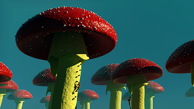 Shrooms! blender blender 3d design fantasy illustration