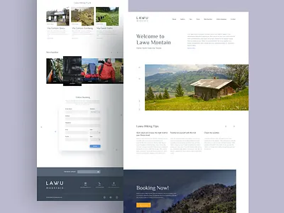 Lawu Mountain Landing Page clean clean design design flat haiking indonesia landing landing page montain ui uiux web webdesign