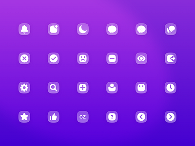 Smooth icon set bell chevron clock icons library message moon search settings shape star thumbs up user