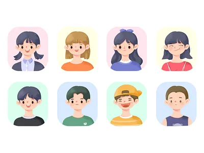 Illustration boy girl illustration portrait ui