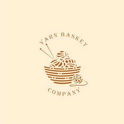 Minimalistic logo basket beige company graphicdesign illustration logo logo design trendy vector yarn
