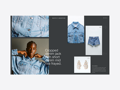 Exploration #12 branding denim ecommerce experiment exploration interface jacket layout minimal outfit outfitter products shop slider typography ui ux web concept webdesign webshop