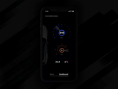 Maserati Diagnostic (UI/UX Motion Concept) 3d aep ai animation app automotive car car app control dashboard design diagnostic gui ios iphone12 mockup motion product ui ux ui