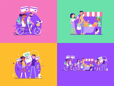 PAYTGTHR ILLUSTRATIONS SET design illustration illustration art illustrator vector