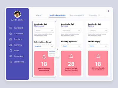 Operations KPI - Work in Progress alert dashboard alerts app dashboard maintenance dashboard operations dashboard operations management saas saas app saas design service management suppliers dashboard ui uiux user experience ux web app