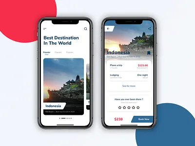 Destination App app design ui ux
