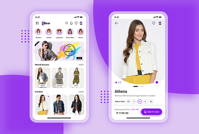 fashionWear App - Design Concept abstract adobe xd app branding clean clothing colors concept design e commerce fashion illustrator logo style typography ui uiuxdesign ux wardrobe women fashion