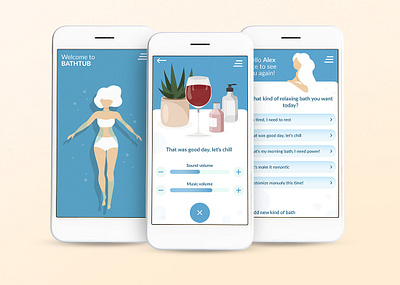 Relax app app application bath mobile prototype relax ui ux wireframe