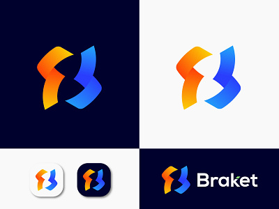 Braket - B modern letter logo mark app logo branding corporate design dribbble flat icons identity illustrator ios icon logo logo design logo designer logo guidelines logotype modern logo software logo typorgraphy vector website logo