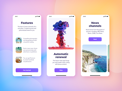 Sector UI Kit News (Walkthrough - Demo) get started news start screens ui kit walkthrough