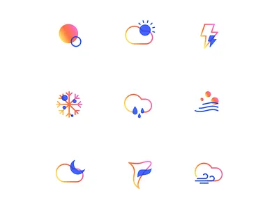 WEATHER design flat graphic icon ui ux vector