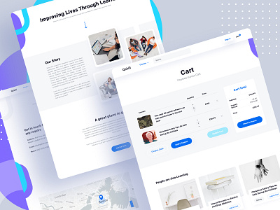 About + Contact + Cart pages about page agency app branding cart contact page e commerce education website icon illustration minimal online courses product trend 2020 ux vector