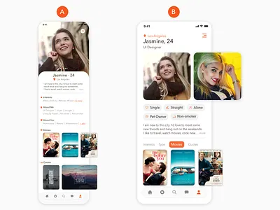 Dating App Profile Page Concepts app appdesign appdesigner dailyui datingapp design mobiledesign profilepage sketch ui uidesign userexperience userinterface ux