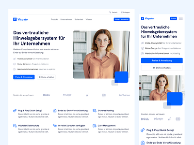 💎 Homepage for SaaS Company clean compliance data privacy landingpage mobile mobile web design saas saas landing page saas website ui ux webdesign website whitespace