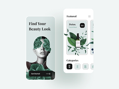 Beauty Shop Mobile App app beauty buy cosmetics e comerce ecommerce figma healthcare kit makeup mobile onboarding screen sell shop sketch skincare splash store ui