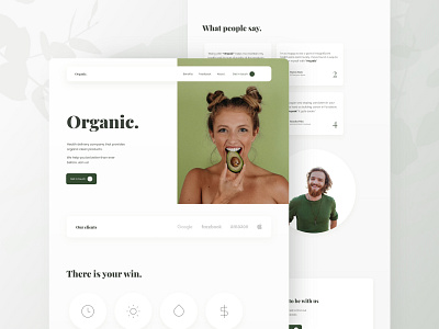 Organic. app design landing page design landingpage layout mobile ui ux web website