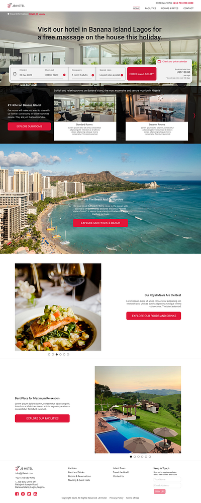 JB Hotel Website Design hotel hotel website ui uidesign website design websites