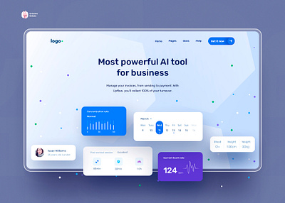 Fleylog | One page app blue card dashboad design diagram landing page logistics onepage tool ui ux web