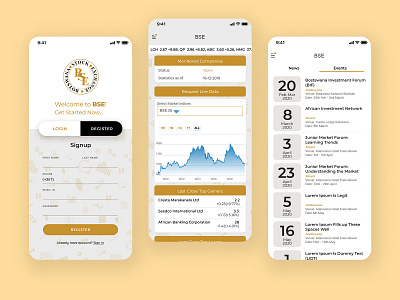 BSE Stock Market App UI android app app design application design application ui cards finance interface ios product design stock exchange stock market ui ux uiux