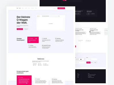 Livestreaming clean landingpage livestreaming pink red service ui ux web webdesign website
