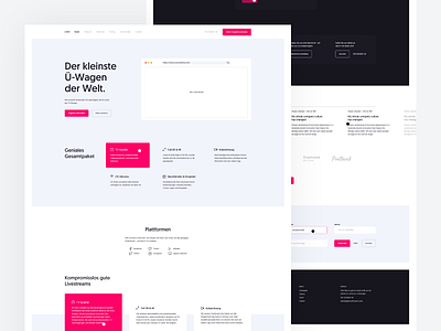 Livestreaming clean landingpage livestreaming pink red service ui ux web webdesign website