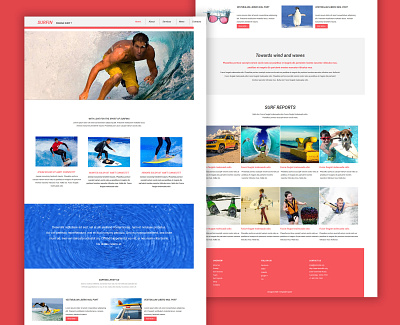 TemplateToaster Website Builder | Surfin Joomla Template sports sports branding sports club sports logo surfing web development webdesign