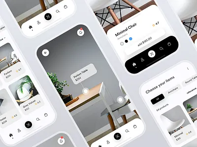 FORLORN - Furniture android augmented reality catalog ecommerce editorial fashion flat future ios minimalistic mobile navbar navigation store technology typography web