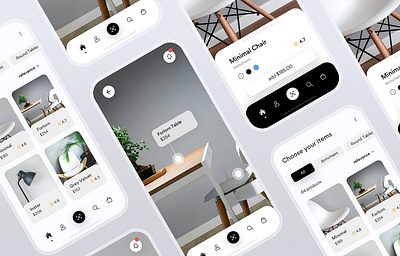 FORLORN - Furniture android augmented reality catalog ecommerce editorial fashion flat future ios minimalistic mobile navbar navigation store technology typography web