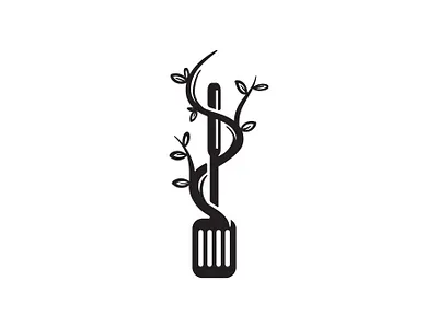 Natural Food Logo classic classical dual meaning food illustration kitchen logo logo for sale natural nature plant restaurant simple design simple logo spatula tree vector vegan food vintage