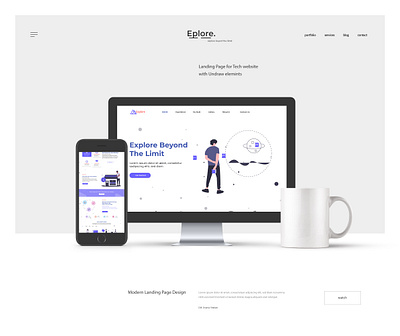 Landing Page Design, Explore. Beyond the limit landingpage undraw ux design webdesign
