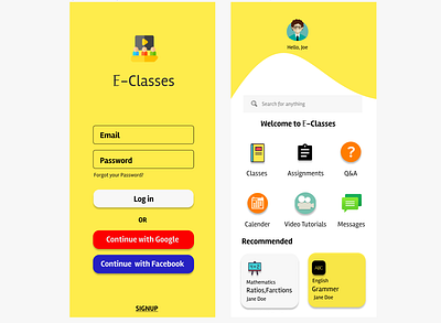 Online Classes app design education app mobile ui onlineclasses ui videotutorial