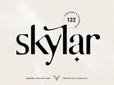 Skylar - Modern Ligature Sans Serif Font branding design display font font font design fonts graphic design lettering lettering design ligature ligature font ligatures logo font logo fonts modern font retro font typeface typefaces typography vintage font