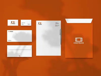 CineTruck Stationery adobe illustrator artwork branding cinema logo design logo design logo design branding logo design concept orange shaddow stationery stationery design stationery mockup stationery set template texture whitespace