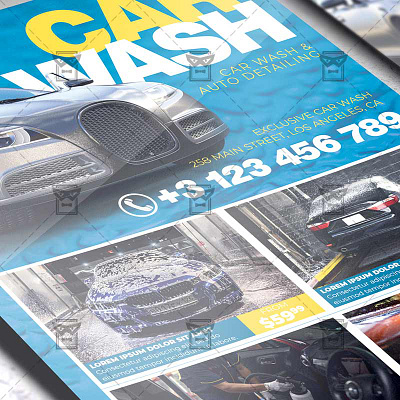 Car Wash - Flyer PSD Template rental car flyer design