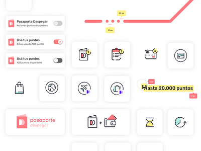 Pasaporte Despegar: Identidad app atomic branding design despegar icon ilustraciones loyalty program pasaporte ui ux