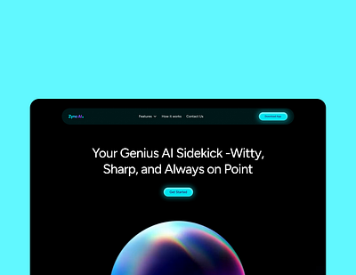 AI Landing Page Hero Section - Zyna AI ai design hero section landing a landing page ui website