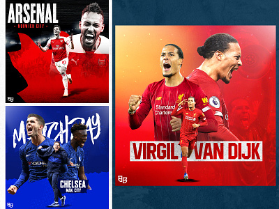 premier league matchday design arsenal aubameyang chelsea design football gameday lampard liverpool mesutozil poster premierleague soccer social media sports virgilvandijk