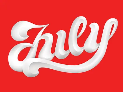 July 3d 3d lettering 3d type 3d typography custom type hand lettering hand type identity lettering logo logotype typography