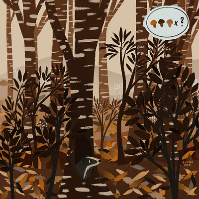 Hidden objects autumn badger fall find forest forest animals hide and seek mushrooms