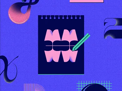 Stay Home covid icon illustration notepad numbers pencil type type design typeface typography