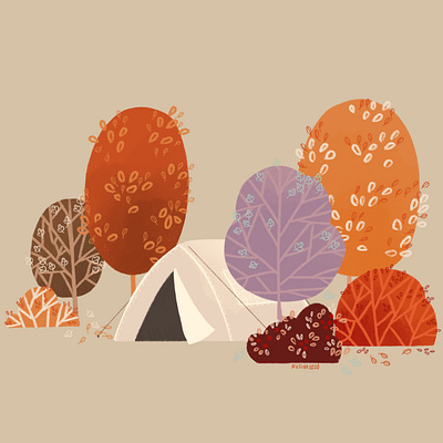 Adventure autumn camping colorful fall forest leaf tent