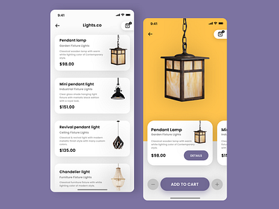 Lamps&Lights App Landing Page ui ui design web website