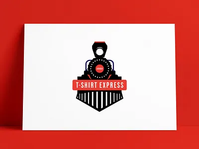T-Shirt Express Ohio Logo Redesigned by The Logo Smith brand brand identity branding identity locomotive logo logo design logo designer logo marks logo redesign logo refresh logo update portfolio steam train t shirt train trains typography vintage logo
