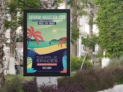 Simple Spaces Posters 02 2d beach berlin branding bulgara design flat flat illustration illustration print vector