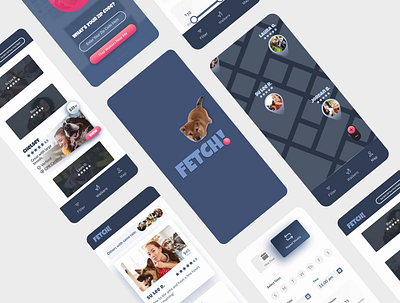Fetch! Case Study app case study design dog mobile app rover ui ux