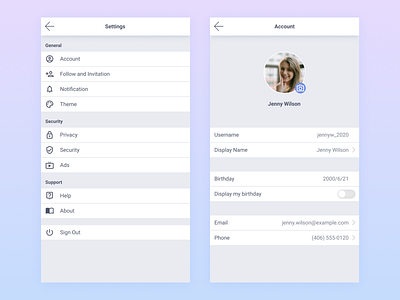 Daily UI :: 007 - Settings dailyui design mobile settings ui