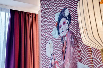 Headboard mural design for nhow Amsterdam hotel art collage collageart design hotel hoteldesign mural mural design photomanipulation photoshop