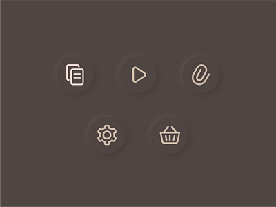 Chocolate Neumorphism UI app design attachment chocolate clean ui clipboard copy icon icon mobile ui neumorphic design neumorphism play button play icon settings icon simple design trash icon ui