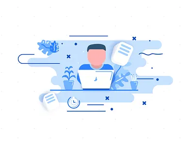 Illustration for invoice creator app app blue design dribbble illustration light ui vector web webdesign